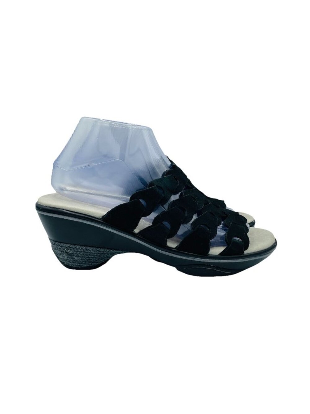 Jambu Shoes Womens Size 8.5 M Black Sandals Memory Foam Slides Slip On Heels